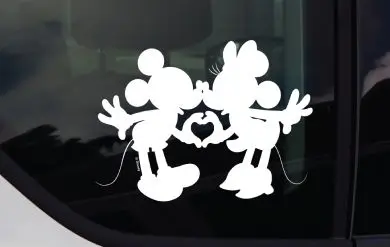 Decal sticker of Disney characters Mickey and Minnie mouse