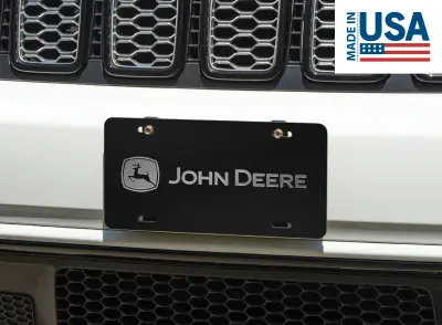 License plate featuring John Deere